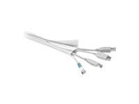 MicroConnect - Kabelhölje med hake och slingfästare - 1.8 m - vit