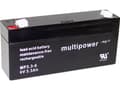 Miniatyrbilde 1 av 2: multipower PB-6-3,3-4,8 Blybatteri 6 V 3.3 Ah Blyfleece (B x H x T) 134 x 65 x 34 mm Fladstik 4,8 mm Vedligeholdelsesfri, Lav selvafladning