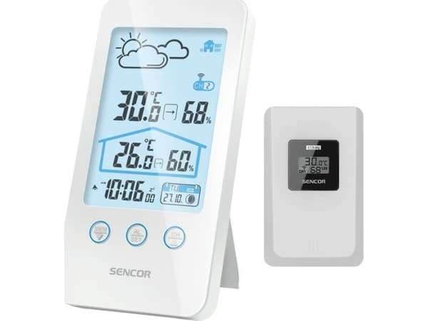 Sencor SWS 3000 W, Valkoinen, Kosteusmittari sisäkäyttöön, Lämpömittari sisäkäyttöön, Kosteusmittari ulkokäyttöön,..., Kosteusmittari, Lämpömittari,