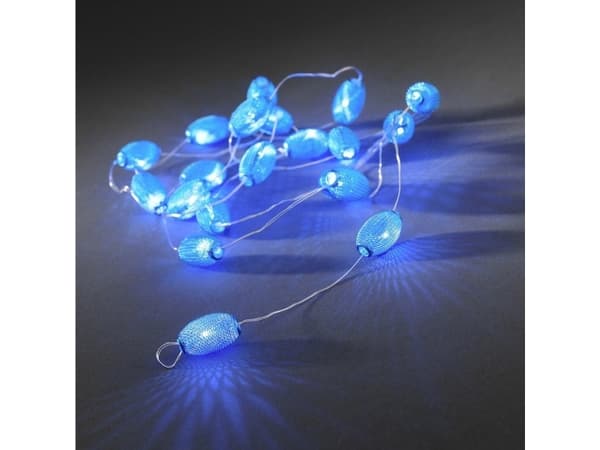 Konstsmide 3155-403 Motiv ljuskedja Interiör Batteridrift Antal glödlampor 20 LED (RGB) Blå Upplyst Längd: 1,9 m