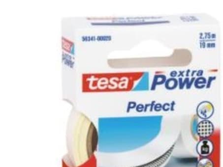 Tesa extra Power Perfect - Tekstiltape - 19 mm x 2.75 m - hvit