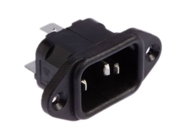 Bulgin PX0580/63 IEC-kontakt PX-kontakt, infälld vertikal Totalt antal poler: 2 + PE 10 A Svart 1 st
