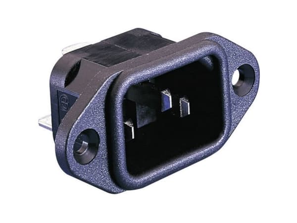 Bulgin PX0580/63 IEC-kontakt PX-kontakt, infälld vertikal Totalt antal poler: 2 + PE 10 A Svart 1 st