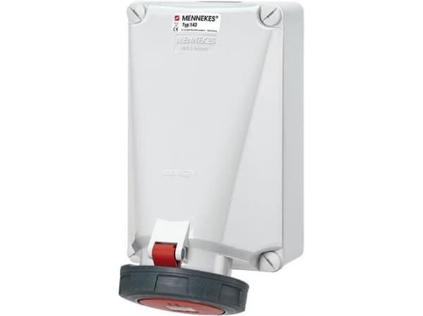 CEE-seinäpistorasia 5-nastainen 125A 400V IP67