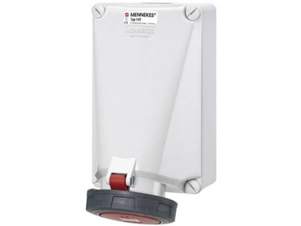 CEE-seinäpistorasia 5-nastainen 125A 400V IP67