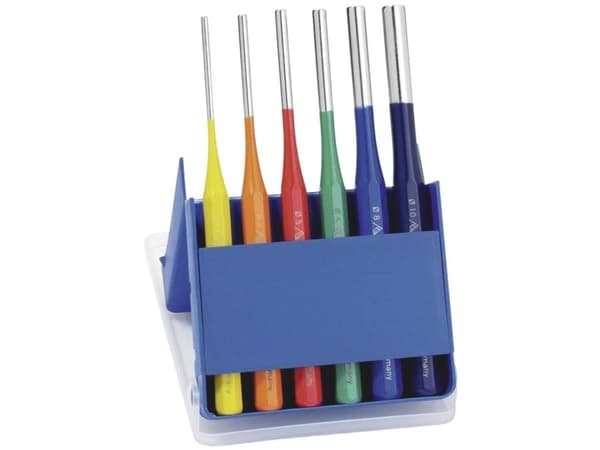 Pin punch set Ekskl. farverige Ku Kass Rennsteig verktyg