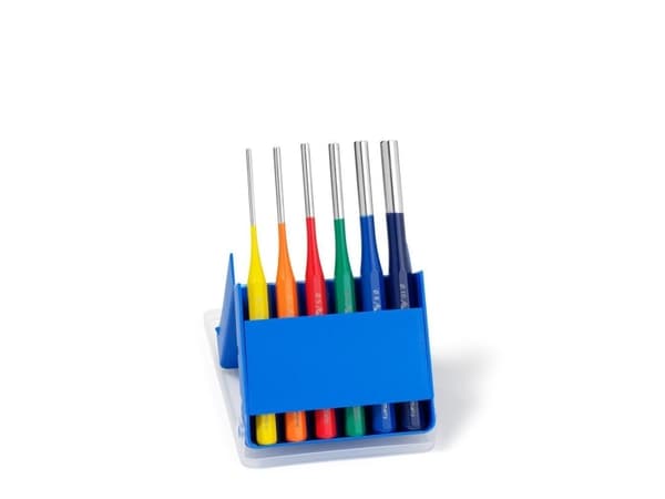 Pin punch set Ekskl. farverige Ku Kass Rennsteig verktyg