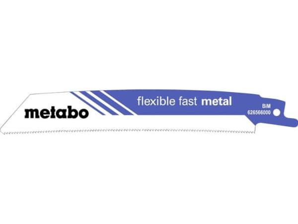 Metabo 626566000, Sabelsagblad, Bimetall, Blå, Hvit, 1,4 mm, 0,9 mm, 15 cm