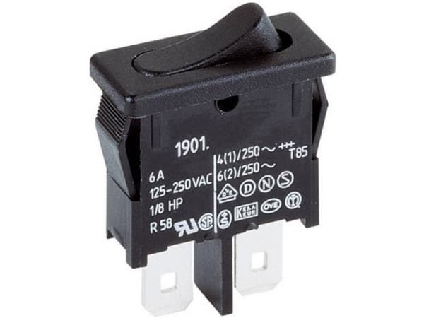 Marquardt 1911.1102 Vippekontakt 1911.1102 250 V/AC 6 A 1 x Off/On Klikkende 1 stk
