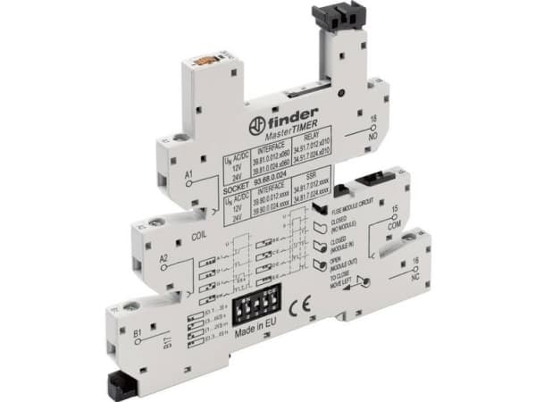 Finder 93.68.0.024 Reläfäste med fäste, med lysdiod, med EMC-märkning av reläspolen Passar till serien: Phoenix Contact Serie EMD-SL Finder 34.51, Fi