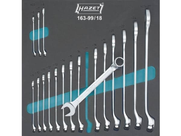 HAZET 163-99/18, 6,27 mm, Kromi, 2,67 kg, 342 mm, 344 mm, 18 kpl