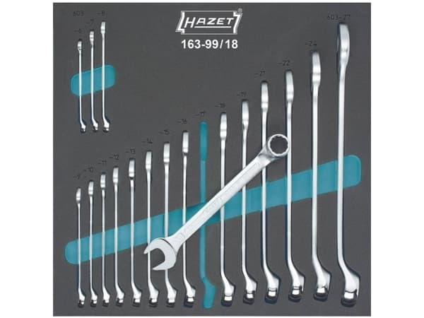 HAZET 163-99/18, 6,27 mm, Kromi, 2,67 kg, 342 mm, 344 mm, 18 kpl