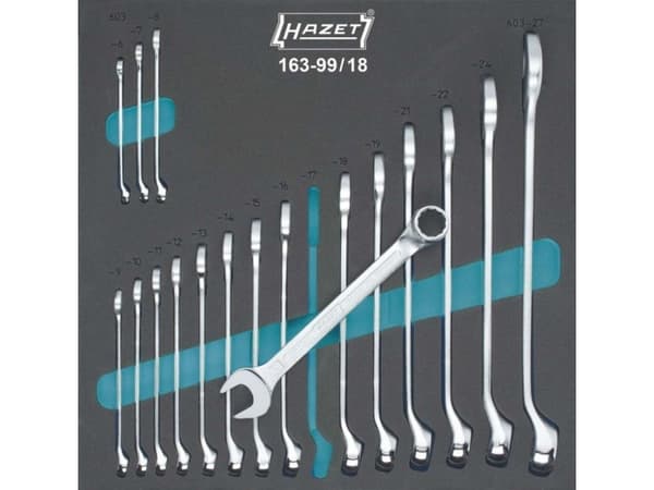 HAZET 163-99/18, 6,27 mm, Kromi, 2,67 kg, 342 mm, 344 mm, 18 kpl