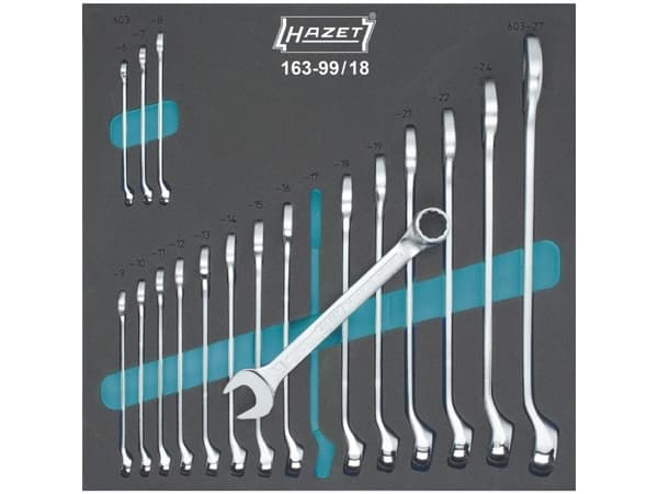 HAZET 163-99/18, 6,27 mm, Kromi, 2,67 kg, 342 mm, 344 mm, 18 kpl