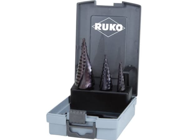 RUKO 101026FRO Trinbor-sæt 3 dele 4 - 12 mm, 4 - 20 mm, 4 - 30 mm HSS 3-fladeskaft 1 Set