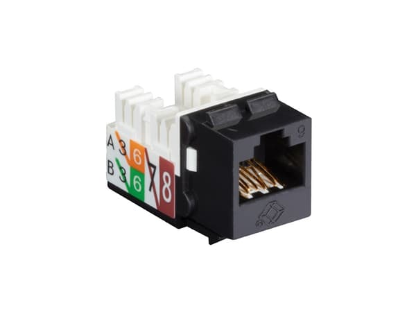 Black Box FMT631-R3, Platt, Svart, RJ-45, Honkoppling, 10/100/100Base-T(X), Nickel/Guld