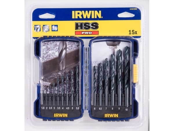 IRWIN 10502499, Borr, Borrsats, 118°, Snabbstål (HSS), 5 styck