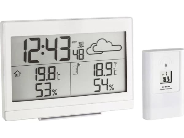 TFA-Dostmann Casa, Musta, Lämpömittari sisäkäyttöön, Kosteusmittari ulkokäyttöön, Lämpömittari ulkokäyttöön, Muovi, 20 - 90%, -40 - 70 °C, -40 - 158