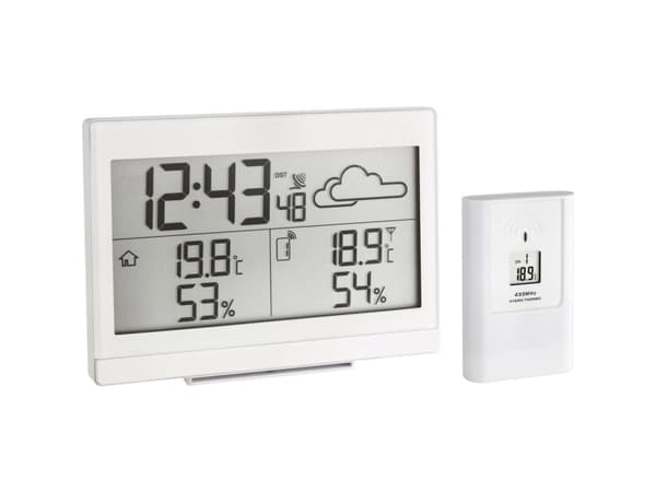 TFA-Dostmann Casa, Musta, Lämpömittari sisäkäyttöön, Kosteusmittari ulkokäyttöön, Lämpömittari ulkokäyttöön, Muovi, 20 - 90%, -40 - 70 °C, -40 - 158