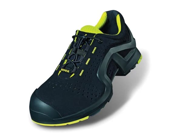 Uvex 85142, Unisex, Vuxen, Säkerhetsskor, Lime, Svart, P, S1, ESD, SRC, Snabb-skosnören