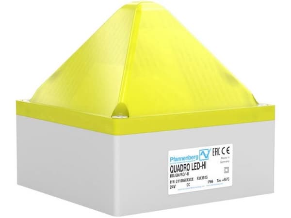 Pfannenberg Signalpære QUADRO LED HI DC YE Gul Blitzlys, Blinklys, Konstant lys 24 V/DC