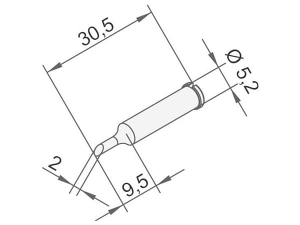 Ersa 0102ADLF20 Loddespids vinklet Spidsstørrelse 2 mm Indhold 1 stk