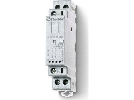 Finder 22.32.0.230.4320, Vit, 230 V, 25 A, Energiljus, CE,EAC, 230 - 240 V