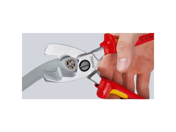 Knipex 95 16 200, Kaapelileikkuri, Punainen, Keltainen, Terästä, Kromi, Punainen, Keltainen, 2 cm, Saksa