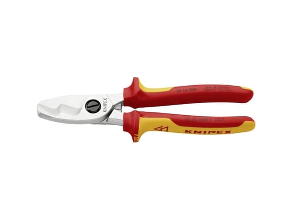 Knipex 95 16 200, Kaapelileikkuri, Punainen, Keltainen, Terästä, Kromi, Punainen, Keltainen, 2 cm, Saksa