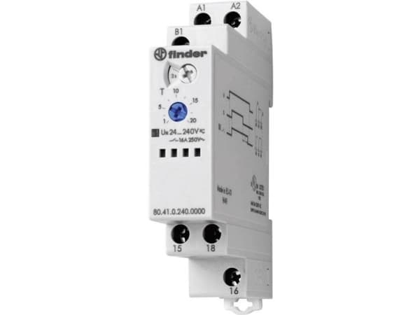 Finder 80.41.0.240.0000, Grå, 16 A, CE, 24 - 240 V, -10 - 50 ° C