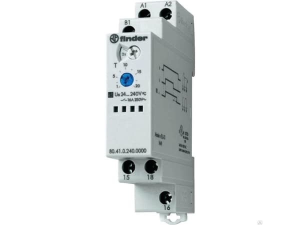 Finder 80.41.0.240.0000, Grå, 16 A, CE, 24 - 240 V, -10 - 50 ° C
