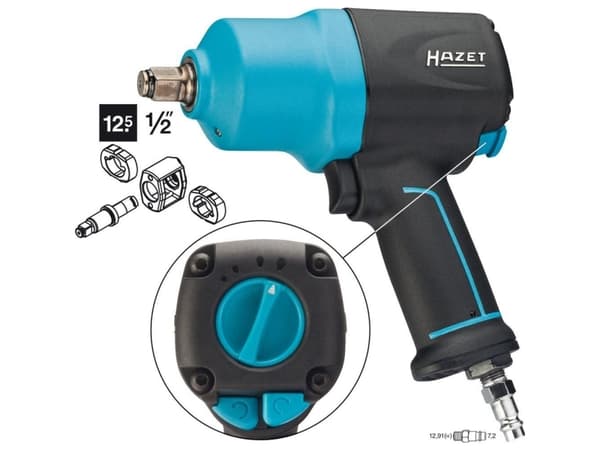 HAZET 9012EL-SPC, Mutterdragare, Svart, Blå, 1/2,1/4", 8000 RPM, 1700 nm, 1054 nm