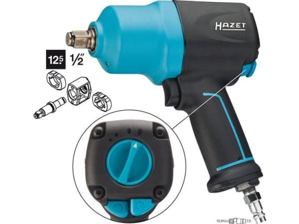 HAZET 9012EL-SPC, Mutterdragare, Svart, Blå, 1/2,1/4", 8000 RPM, 1700 nm, 1054 nm