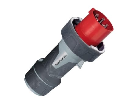 MENNEKES CEE-pistoke 5-napainen 63A 400V IP67, kello H6. PowerTOP Xtra musta, Harmaa, Punainen