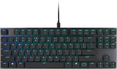 Cooler Master SK630 USB Gaming-tastatur Tysk, QWERTZ, Windows Sort Switch: Red, Belyst, Integreret profilhukommelse