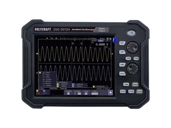 VOLTCRAFT DSO-5072H Batteri, Digitalt Oscilloskop, Håndholdt Oscilloskop (Scope Meter) 70 MHz 2-kanals 1 GSa/s 40 Mpts 8 Bit Digital Storage (DSO), H
