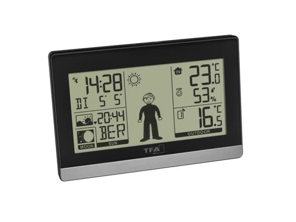TFA-Dostmann Weather Boy, Sort, Inne hygrometer, Inne Termometer, Utendørs Barometer, Plast, 20 - 95%, -9,9 - 50 °C, 14,2 - 122 °F