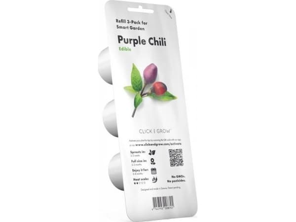 Click &amp; Grow Seeds for Smart Pot - Purple Chili Peppers (SGR46X3) 3kpl.