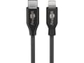 Miniatyrbilde 1 av 2: Goobay 39424, 1 m, Lightning, USB C, Hankjønn, Hankjønn, Sort
