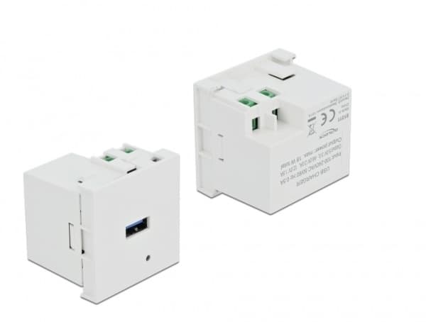 Delock - Easy 45 - USB-uttag - USB - 1 grupp - 3 A - vit, RAL 9003