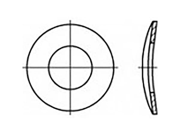 TOOLCRAFT TO-6854541 Fjäderbrickor Inre diameter: 16 mm DIN 137 Fjäderstål galvaniserat 250 st