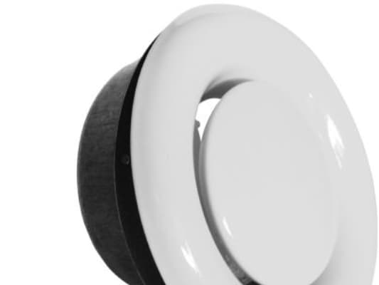 uds.ventil Ø100 mm - RAL 9016 inkl. ram