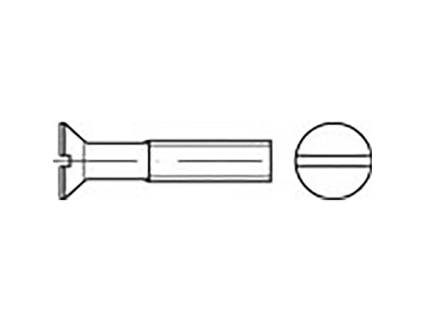 TOOLCRAFT TO-6862515 Senkkiruuvit M4 25 mm nelikulmaiset DIN 963 Ruostumaton teräs V2A A2 200 kpl