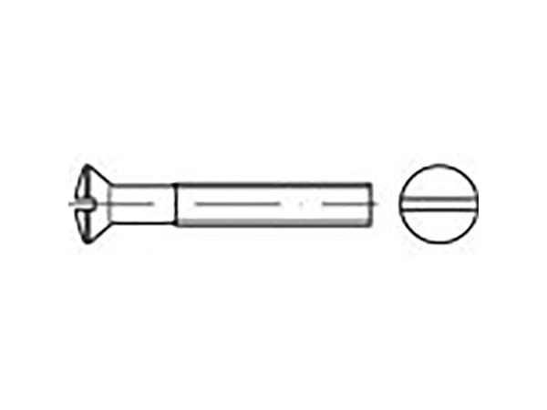TOOLCRAFT TO-6862926 Undersænkede linseskruer M4 12 mm Kærv DIN 964 Rustfrit stål V2A A2 200 stk
