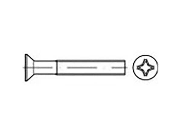 TOOLCRAFT TO-6863127 Sänksänkta skruvar M3 16 mm Kryssade Philips DIN 965 Stål förzinkat 200 st