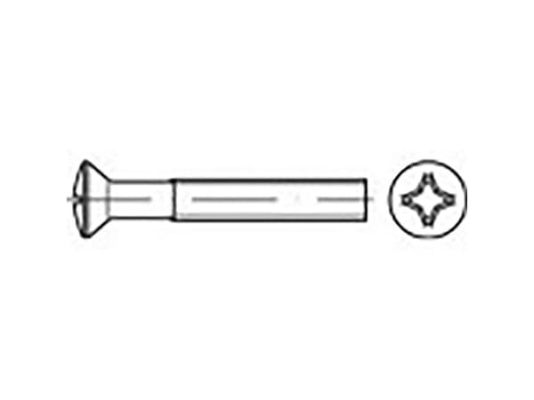TOOLCRAFT TO-6863472 Sänkt skruv med lågt huvud M4 45 mm Phillipshuvud DIN 966 Stål förzinkat 1000 st