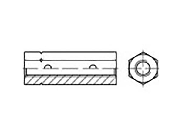 TOOLCRAFT TO-6865983 Kuusiokoloavainmutteri M8 Teräs sinkitty DIN 1479 25 kpl