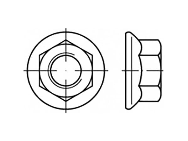 TOOLCRAFT TO-6866955 Sekskantmøtrikker med flange M20 Stål verzinkt 50 stk