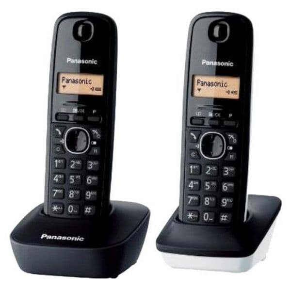 Trådlös Telefon Panasonic Corp. KX-TG1612SP1 Vit Svart (2 Pcs)