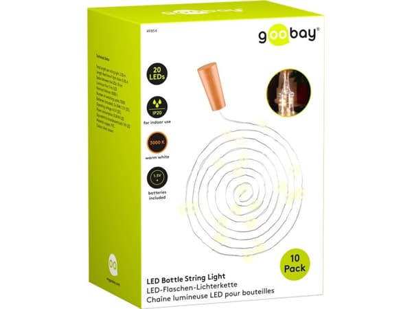Goobay 49854, Dekorativ lysfigur, Brun, Sølv, Kobber, Polyvinylchlorid (PVC), IP20, Flaske, CE, WEEE Ruskea, Hopea